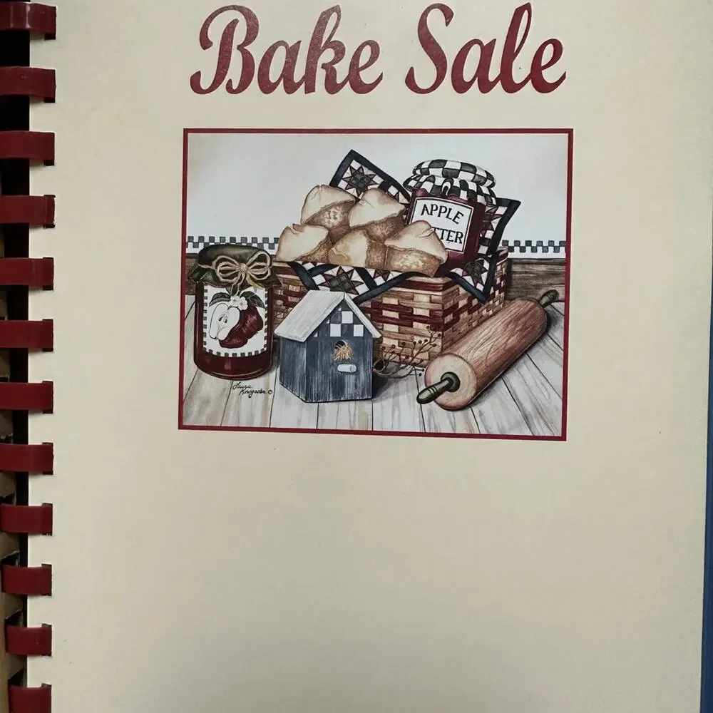 Laurie Korsgaden Watercolors Old-Fashioned Bake Sale‎ Hardcover Spiral Cookbook